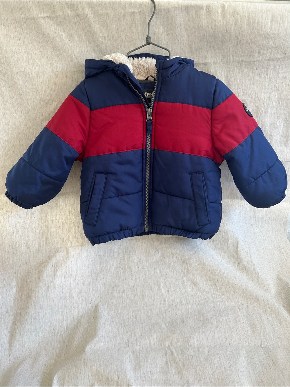 OshKosh B'gosh Navy and Red Quilted Hooded Jacket